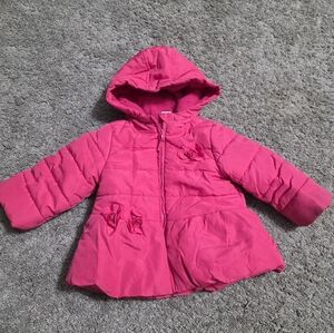 Pink Hooded Puffer Jacket